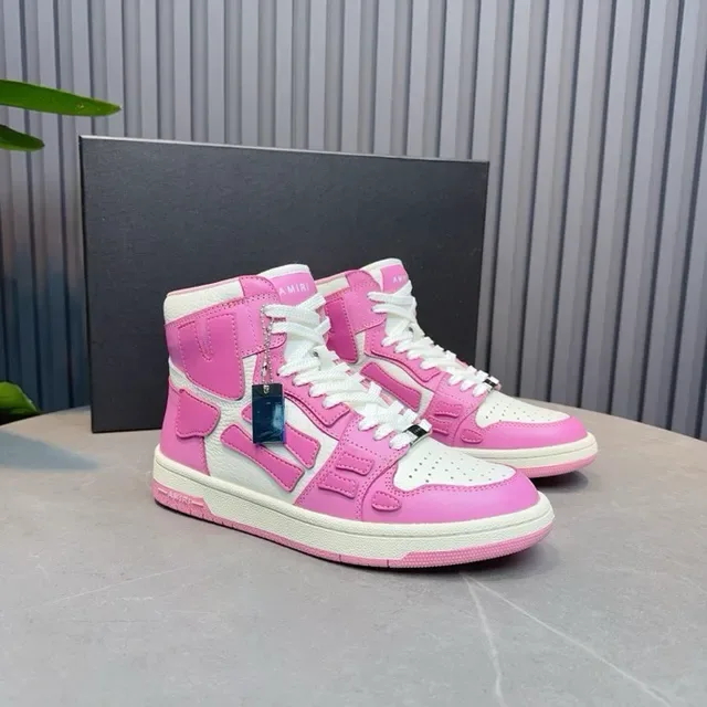 Pink and White High-Top Lifestyle Sneakers 4