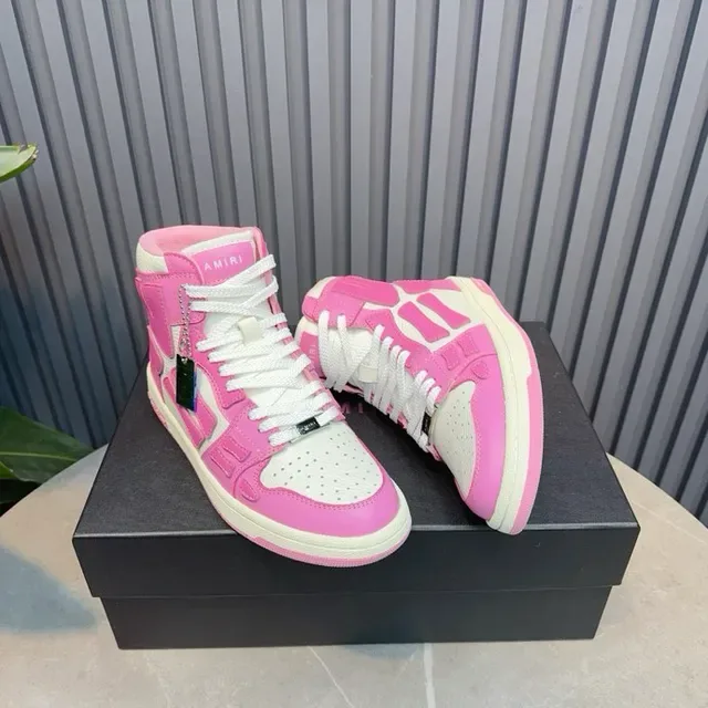 Pink and White High-Top Lifestyle Sneakers 6