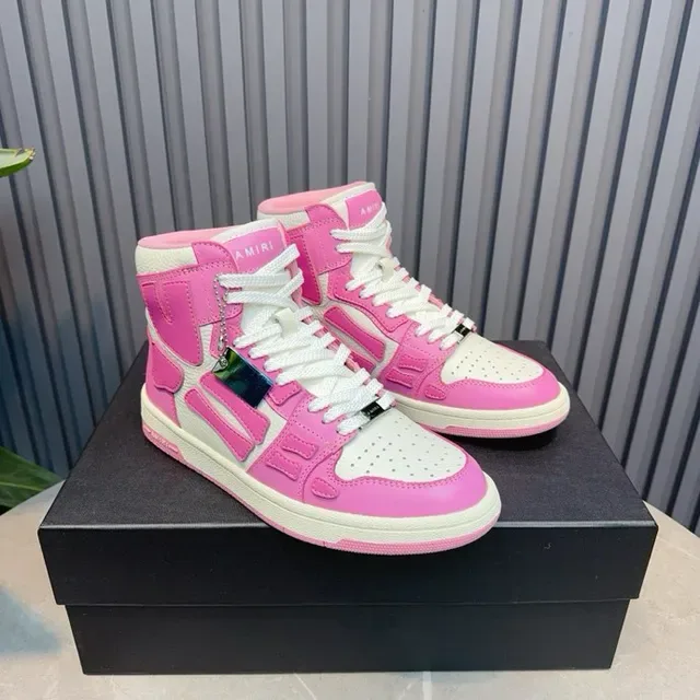 Pink and White High-Top Lifestyle Sneakers 7