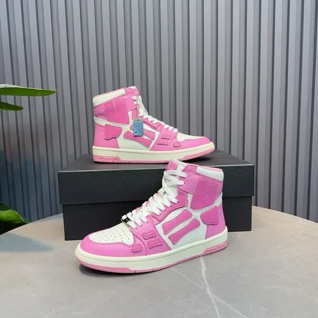 Pink and White High-Top Lifestyle Sneakers 9
