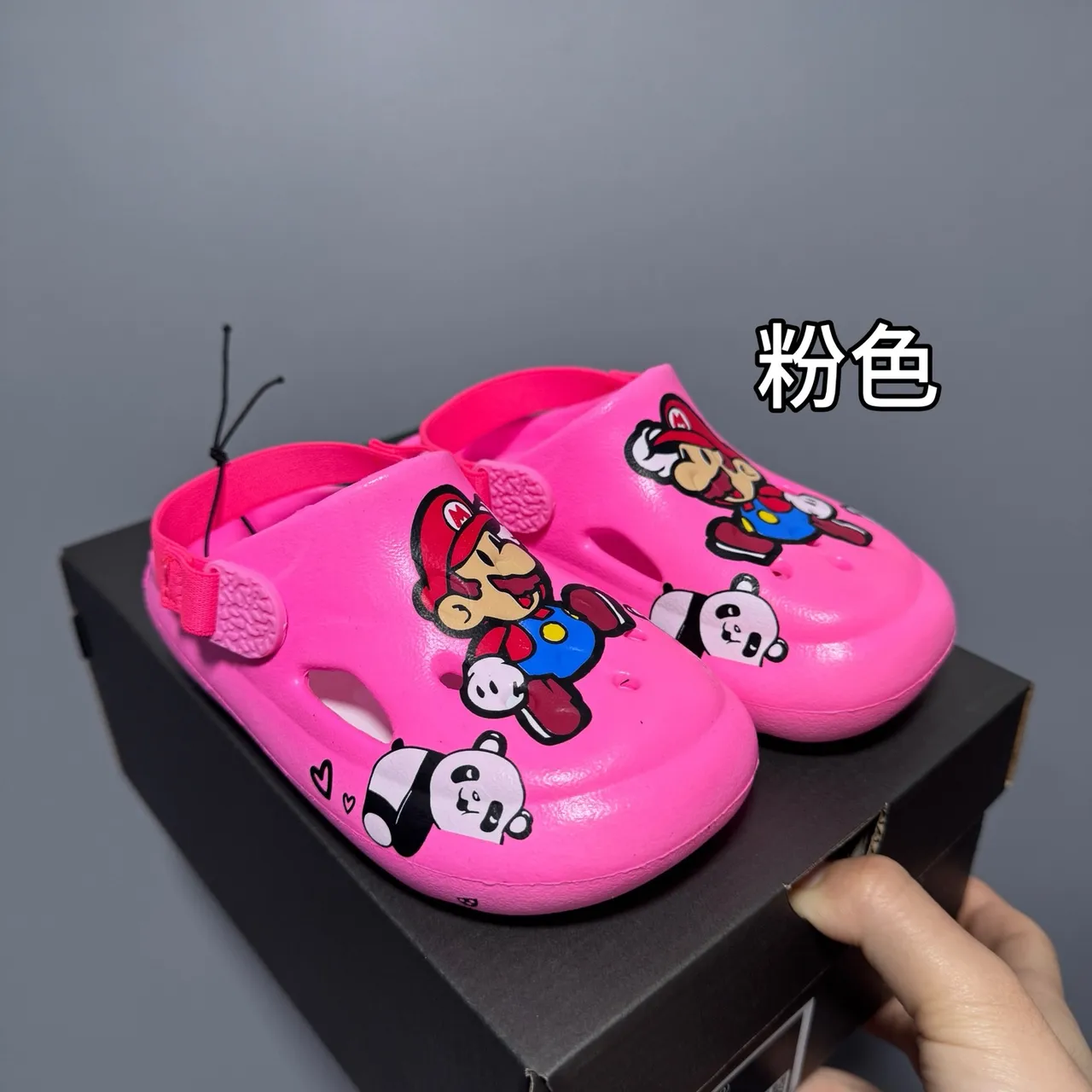 Pink Character-Print Molded Back-Strap Clogs 6