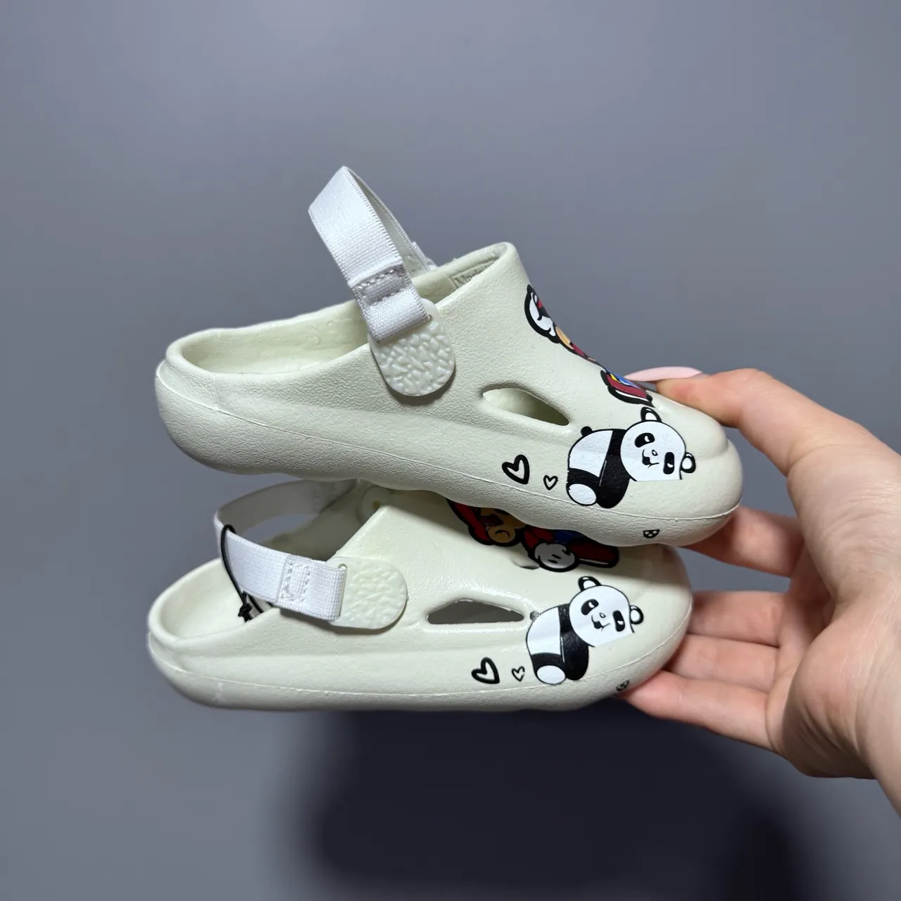 Pink Character-Print Molded Back-Strap Clogs 8
