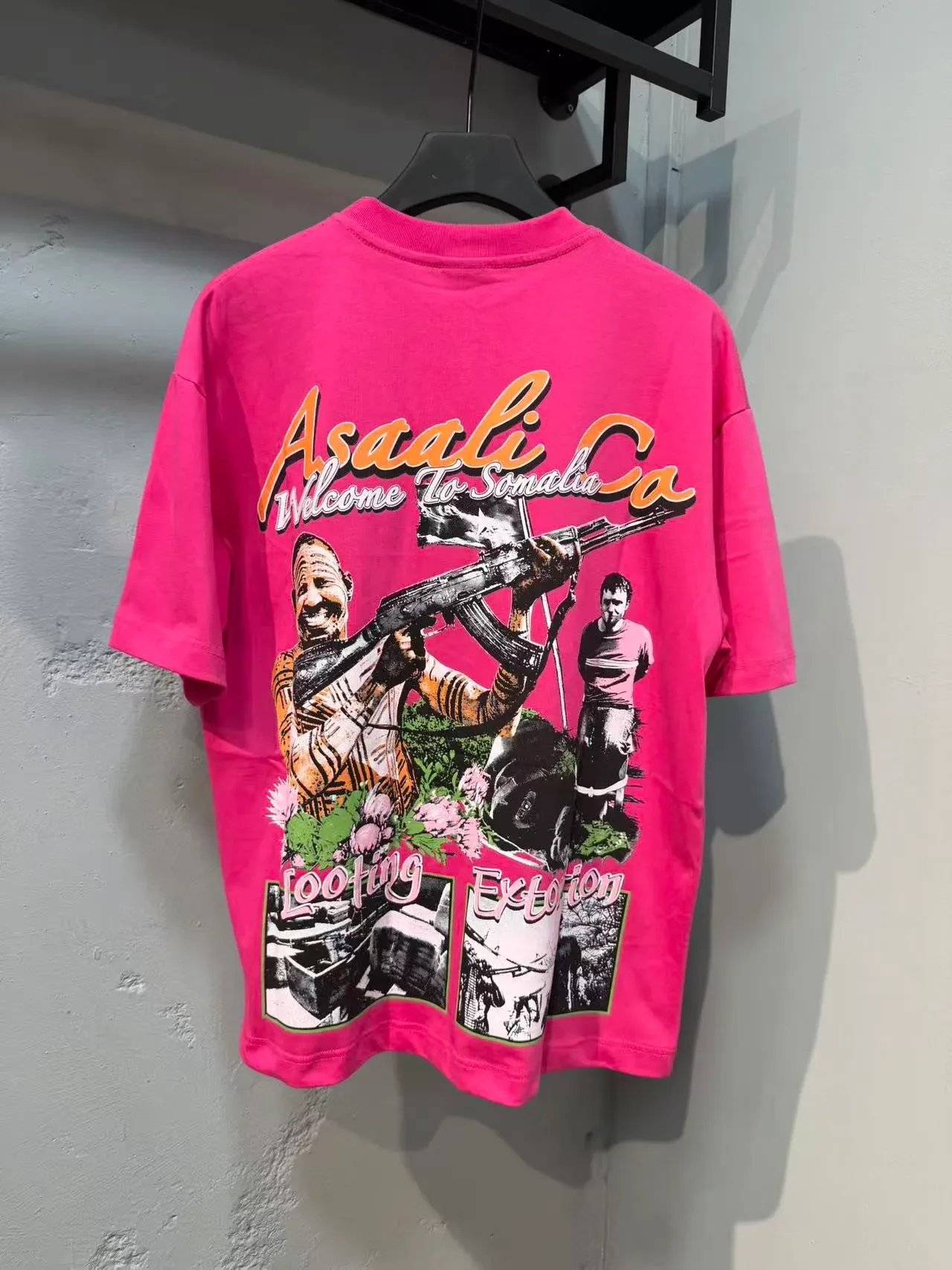 Pink Oversized Graphic Collage T-Shirt 3
