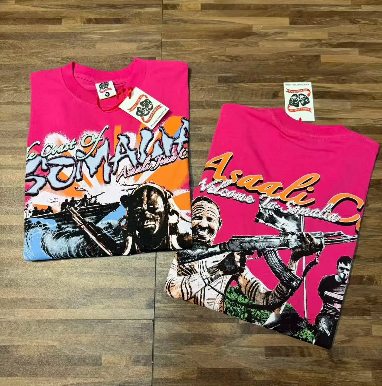 Pink Oversized Graphic Collage T-Shirt 4
