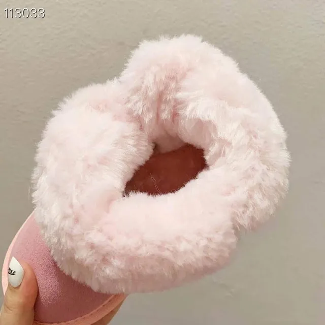 Pink Suede-Like Shearling-Lined Button Snow Boots 5