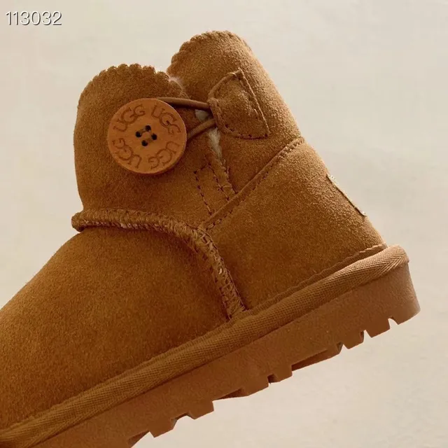 Pink Suede-Like Shearling-Lined Button Snow Boots 13