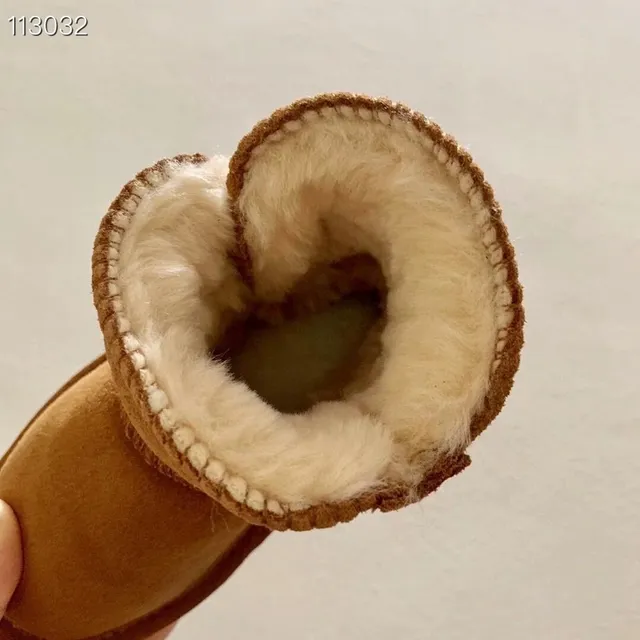 Pink Suede-Like Shearling-Lined Button Snow Boots 14
