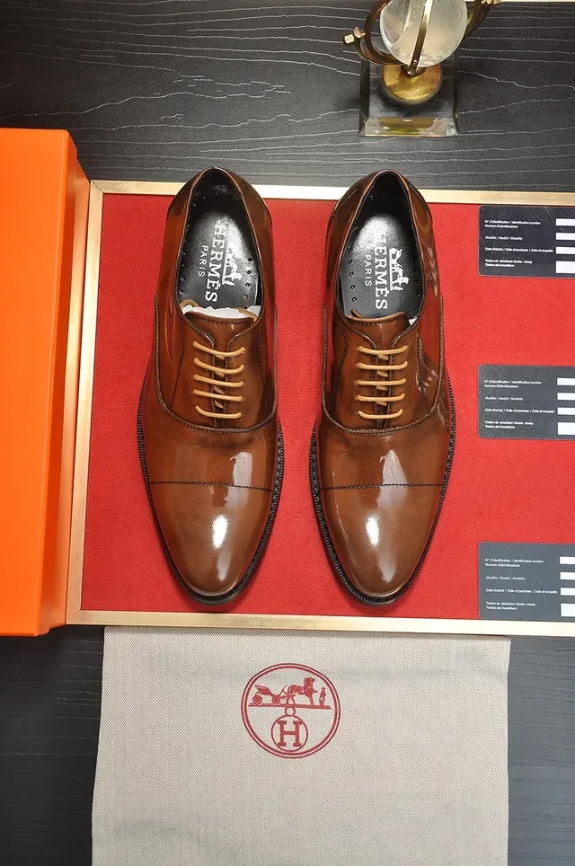 Polished Brown Cap Toe Oxford Shoes 5