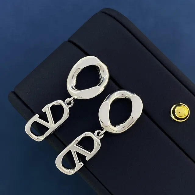Polished Silver-Tone Geometric Open-Loop Dangling Earrings 3