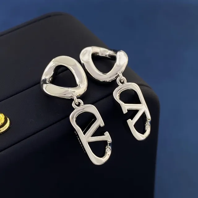 Polished Silver-Tone Geometric Open-Loop Dangling Earrings 6