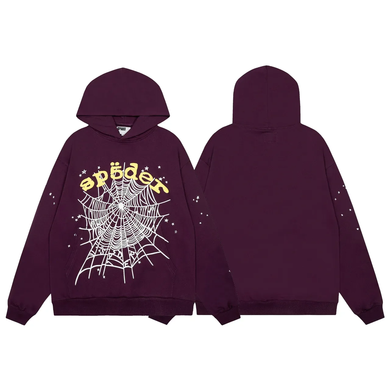 Purple Graphic Spiderweb Print Tracksuit 6
