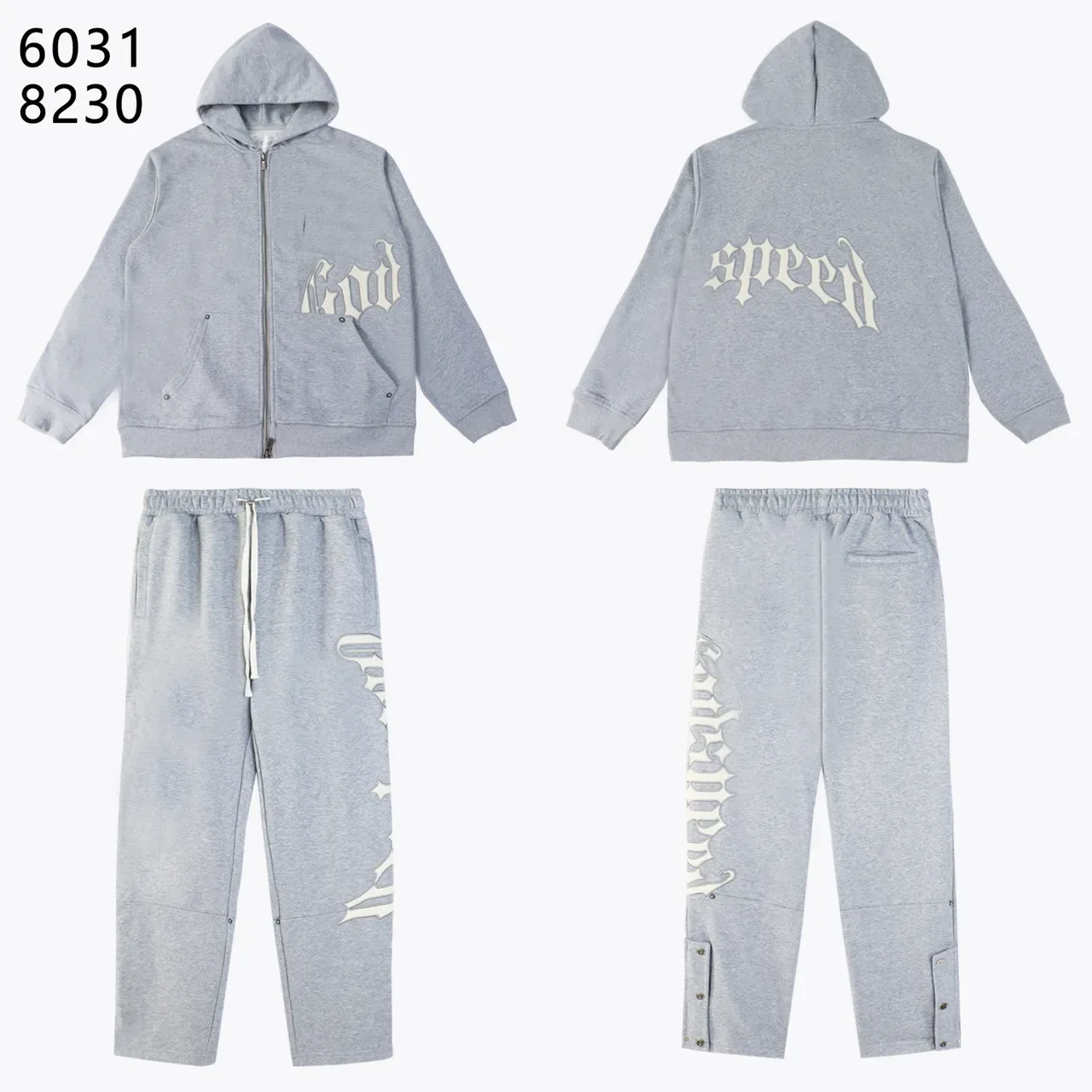 Red and Black Graphic Zip-Up Hoodie and Jogger Tracksuit 4