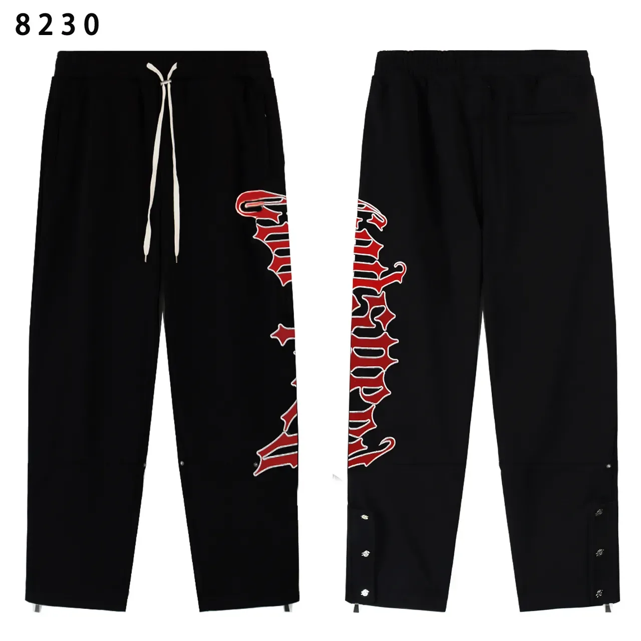 Red and Black Graphic Zip-Up Hoodie and Jogger Tracksuit 22
