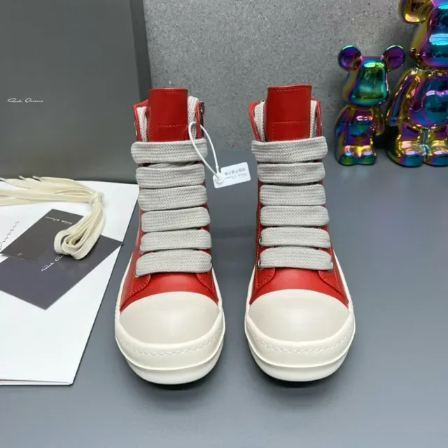 Red Beige High-Top Side-Zipper Lifestyle Sneakers 6