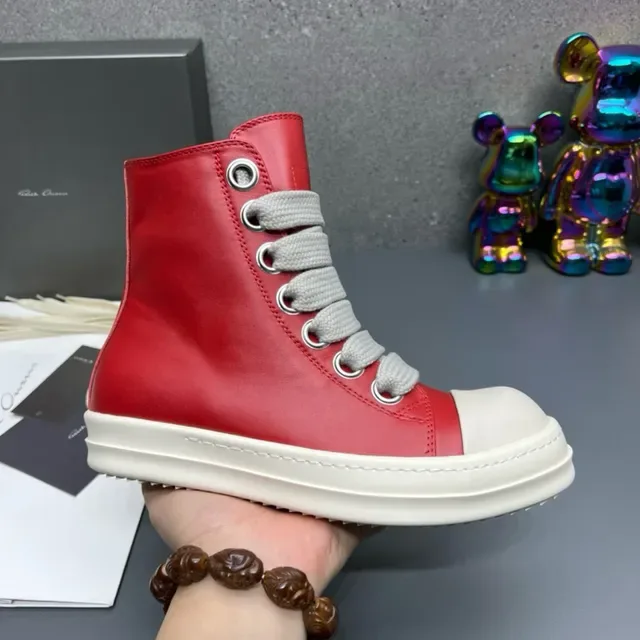 Red Beige High-Top Side-Zipper Lifestyle Sneakers 9