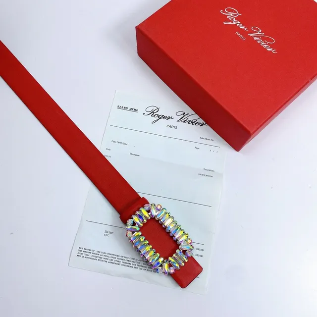 Red Black Smooth Strap Interior Leather Belt 6