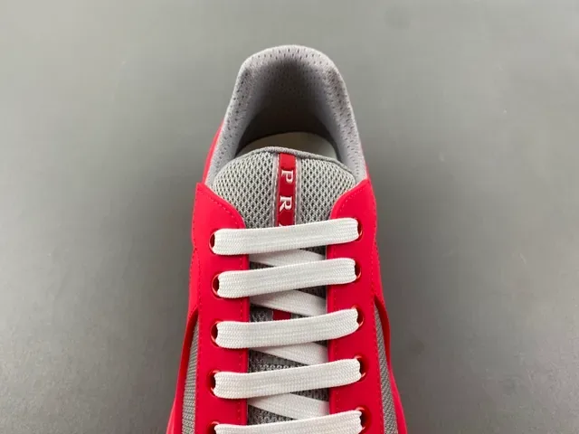 Red Gray Synthetic Upper Mesh Inserts Sneakers 6