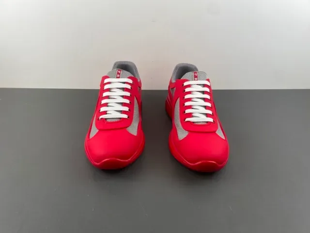 Red Gray Synthetic Upper Mesh Inserts Sneakers 11