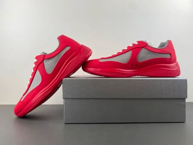 Red Gray Synthetic Upper Mesh Inserts Sneakers 14