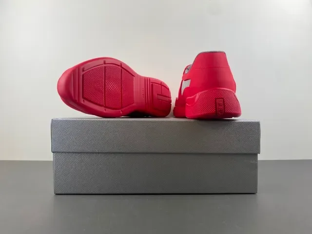 Red Gray Synthetic Upper Mesh Inserts Sneakers 16