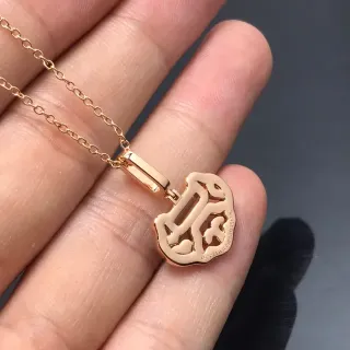 سلسلة قلادة ذهب وردي مفتوحة