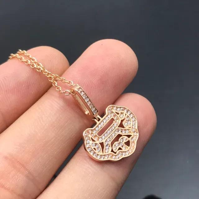 Rose Gold Openwork Pendant Necklace 3
