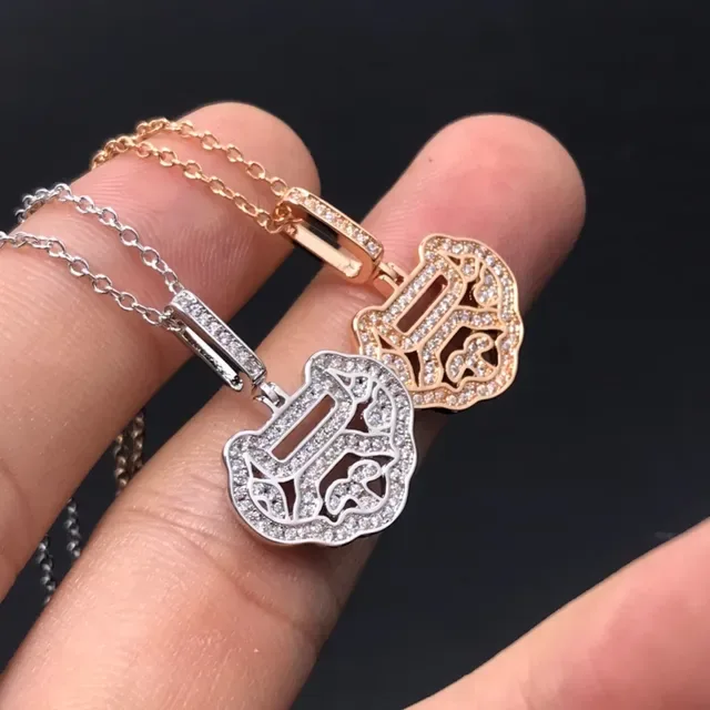 Rose Gold Openwork Pendant Necklace 6