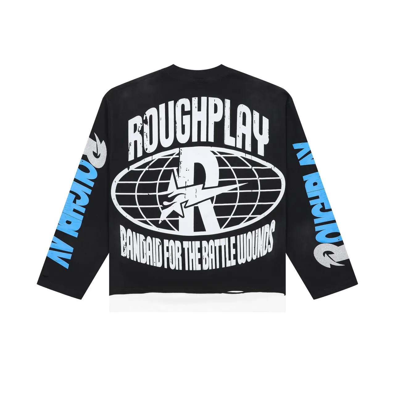 ROUGH Graphic-Print Cropped Long-Sleeve Sweater 4