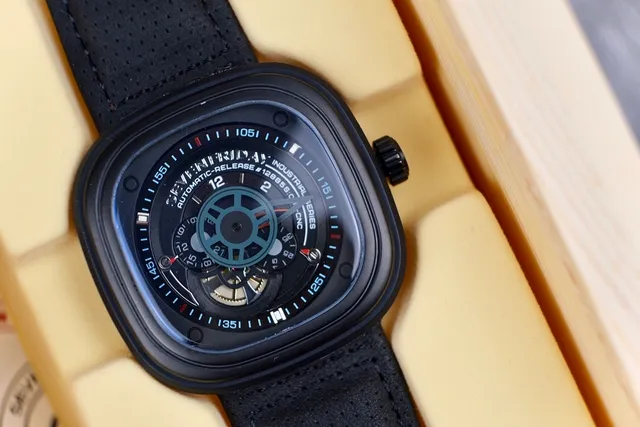 SevenFriday P1-CNC Industrial Series Black Open-Heart Mechanical Watch 5