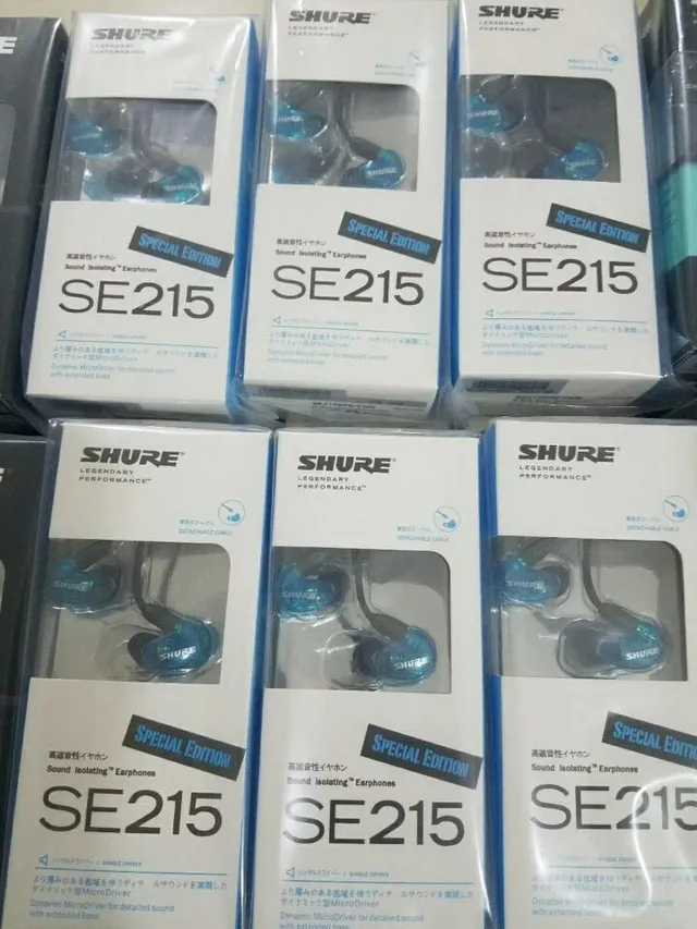 Shure SE215 Black Blue Sound Isolating Detachable Cable Sports Earphones 5