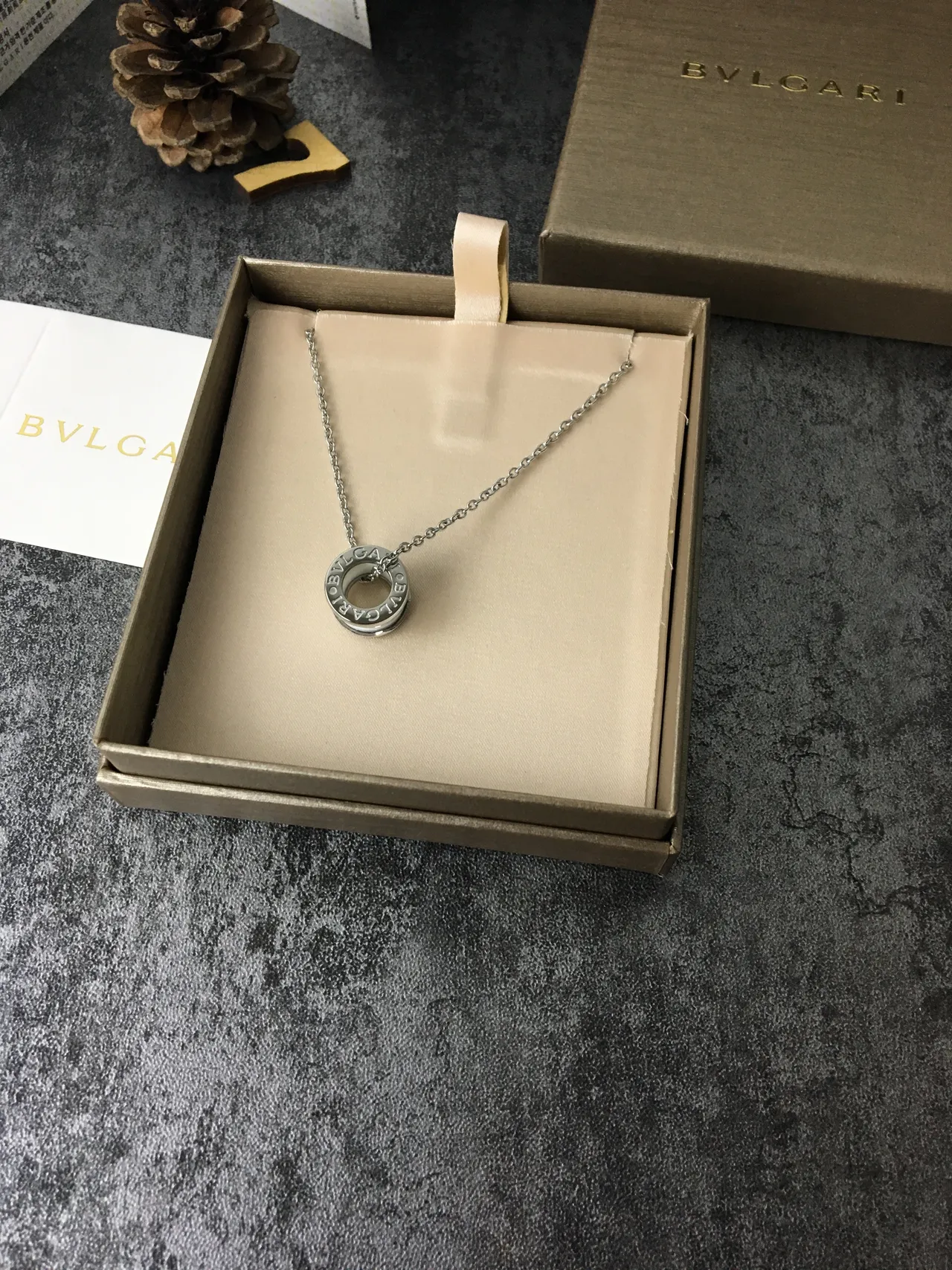 Silver and White Barrel Pendant Necklace 6