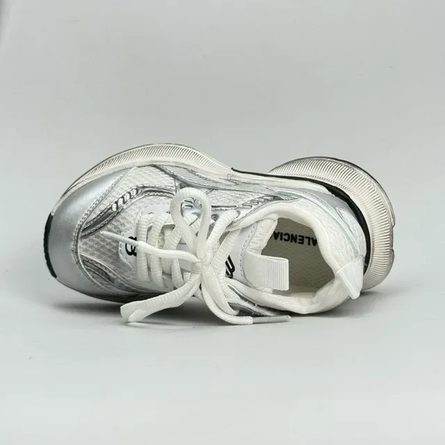Silver and White Chunky Platform Sneaker 6
