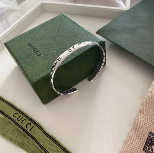 Silver Black Engraved Text Jewelry 2