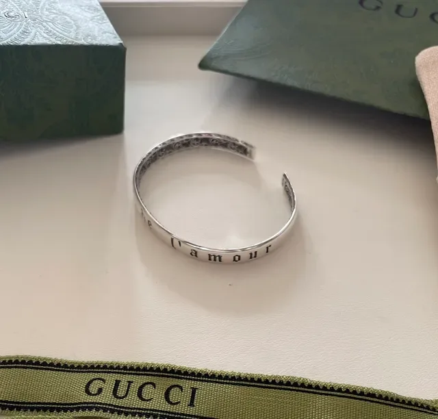 Silver Black Engraved Text Jewelry 4