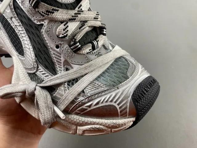 Silver Black Oversized Sole Metallic Synthetic Upper Chunky Sneakers 2