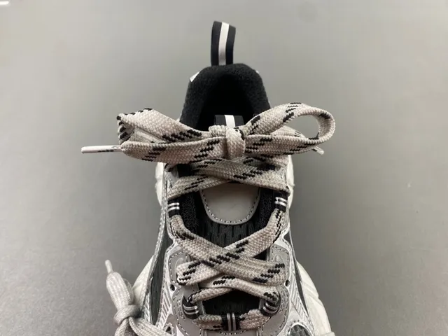 Silver Black Oversized Sole Metallic Synthetic Upper Chunky Sneakers 5