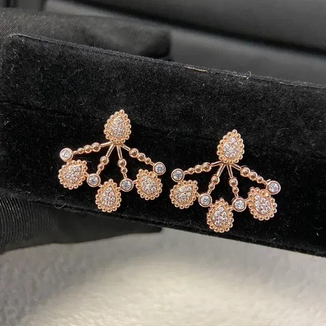 Silver Gold Chandelier-Style Multi-Tiered Earrings 3