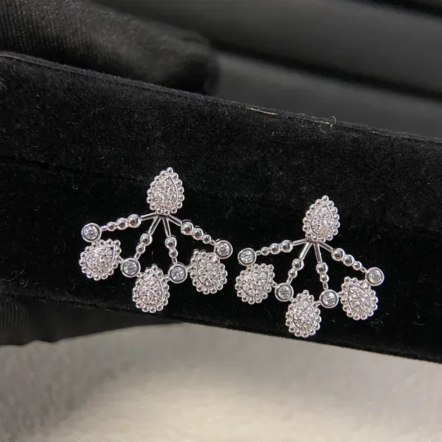 Silver Gold Chandelier-Style Multi-Tiered Earrings 4