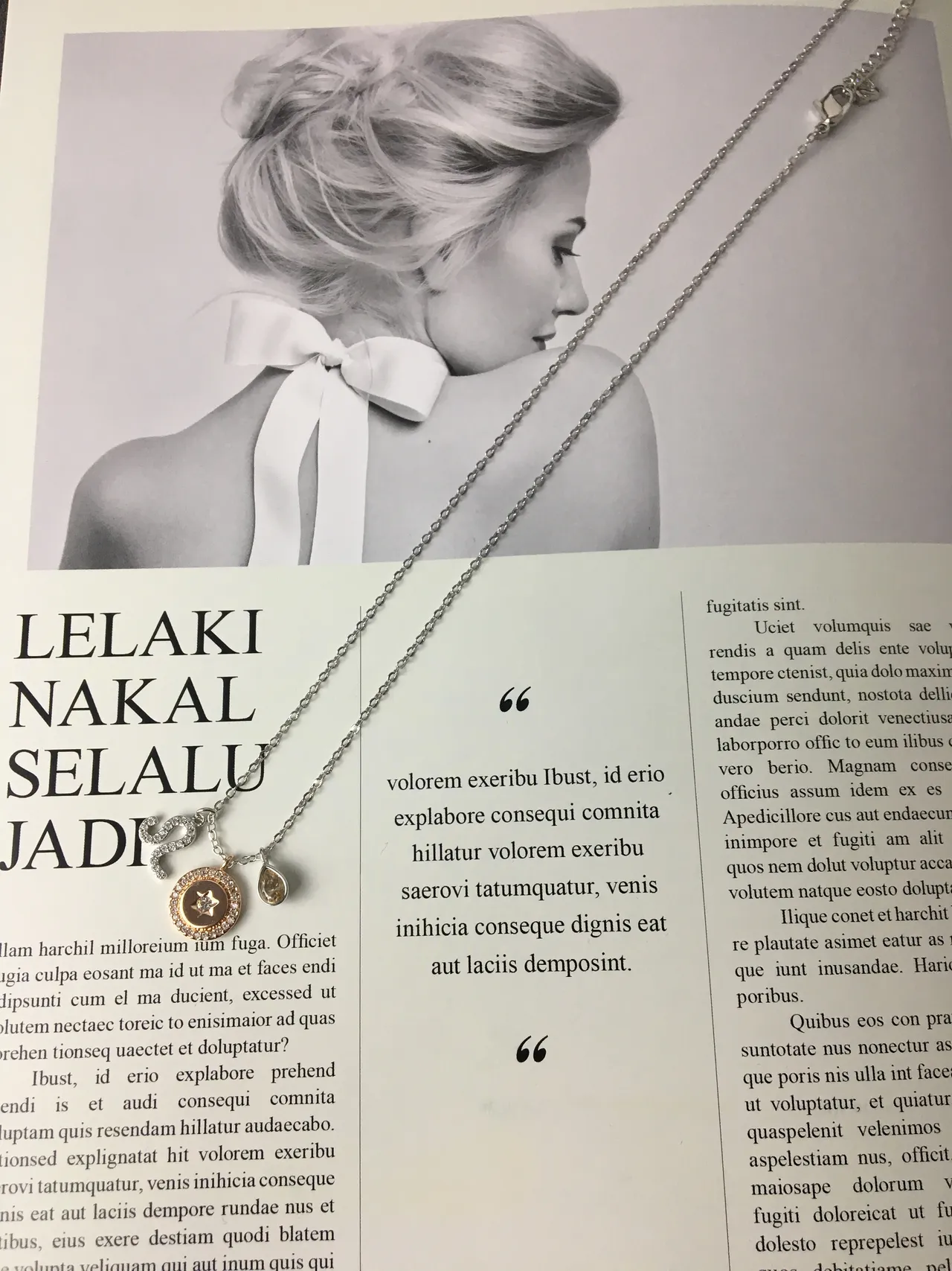Silver Gold Multi-Charm Pendant Pavé-Set Stones Necklace 4