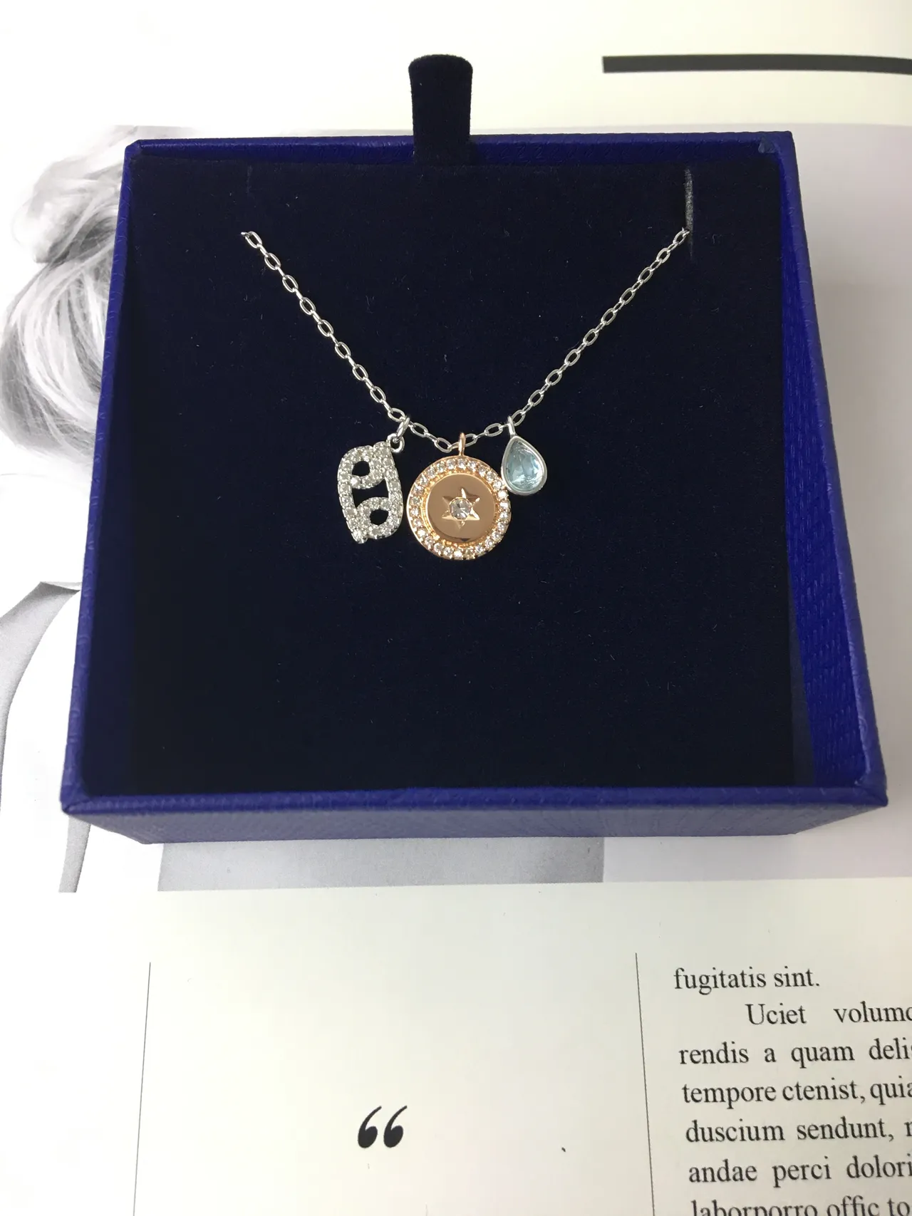 Silver Gold Multi-Charm Pendant Pave-Set Zodiac Symbol Necklace 2