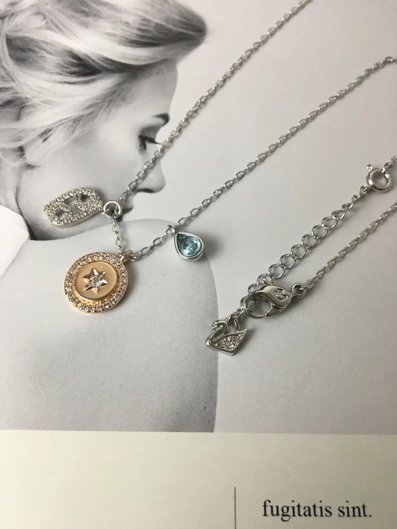 Silver Gold Multi-Charm Pendant Pave-Set Zodiac Symbol Necklace 4