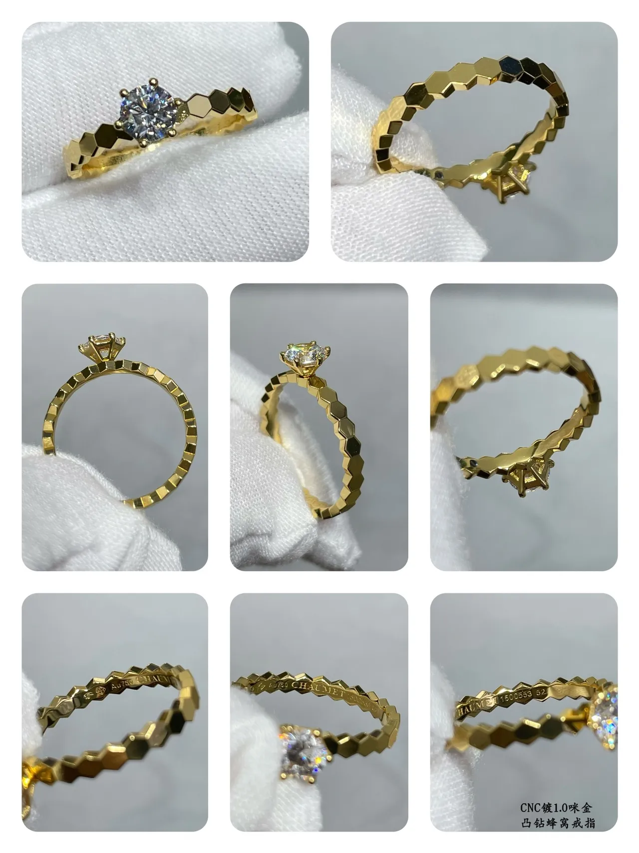 Silver Gold Solitaire Center Stone Pavé Accents Ring 2