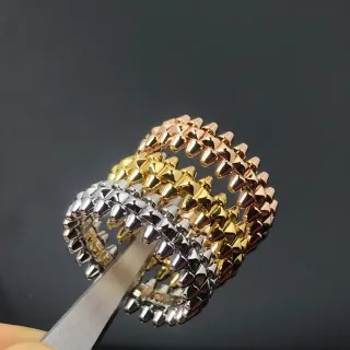 Silver Gold Spiked Stud Stackable Ring