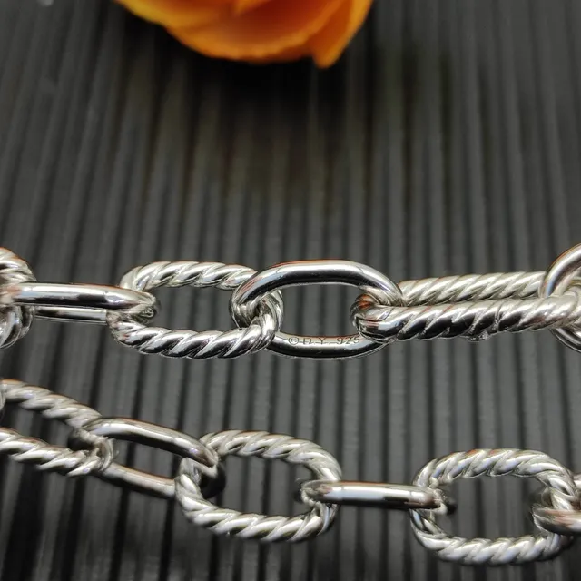 Silver Gold Twisted Rope-Link Chains Oval Connectors Bracelet 6