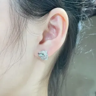 Silver Green Pavé-Set Animal-Head Motif Earrings