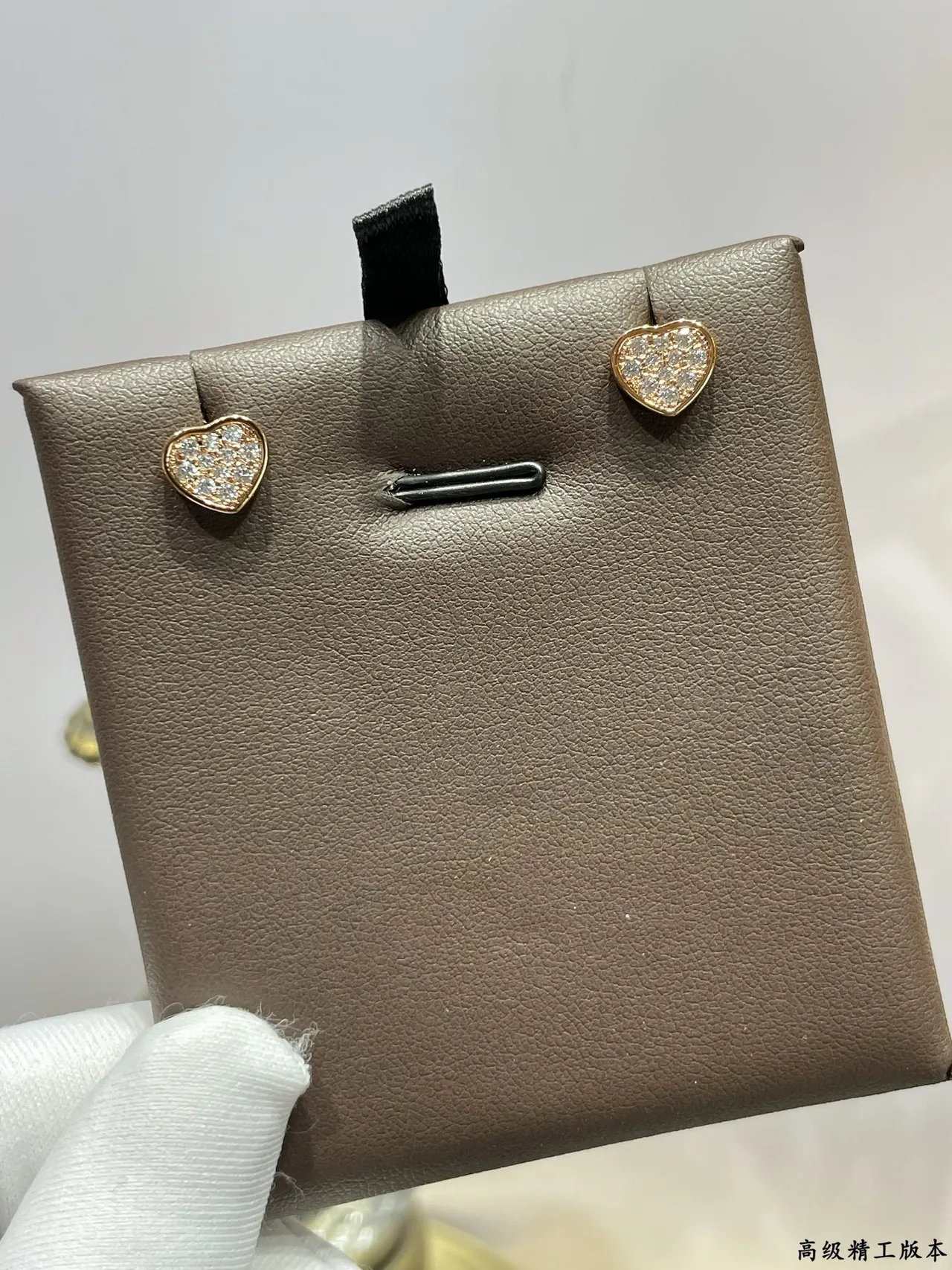 Silver Heart-Shaped Pavé-Set Earrings 6