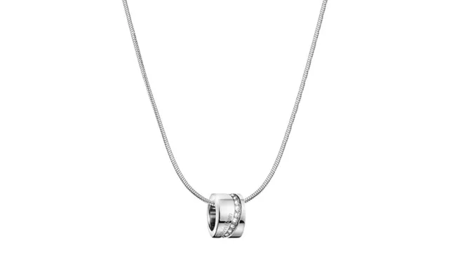 Silver Snake Chain Double-Ring Pendant Necklace 2