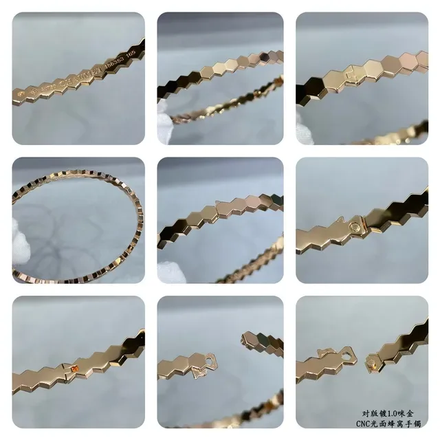 Silver-Tone Hexagonal Link Pavé Crystal Stackable Bracelets 2