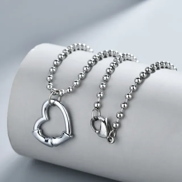 Silver-Tone Openwork Heart Pendant Necklace 3