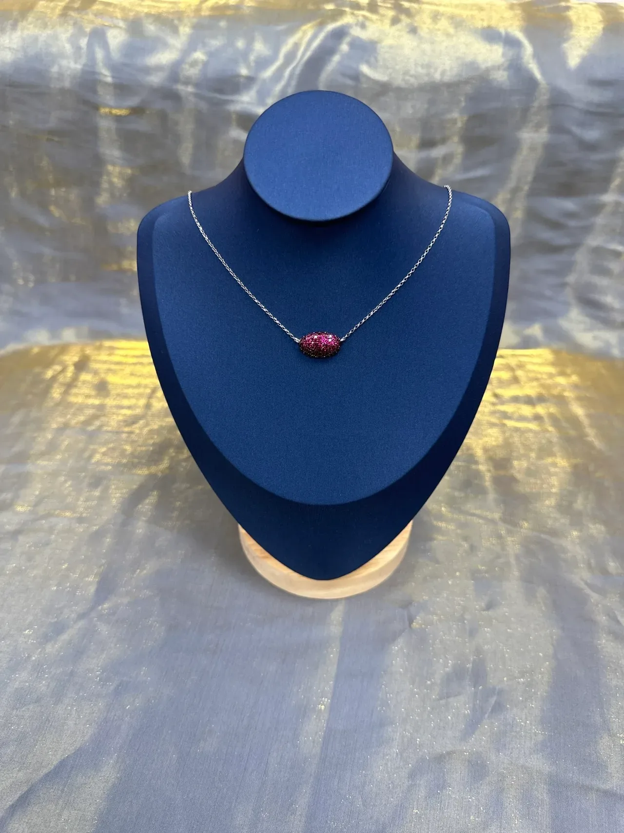 Silver-Tone Pavé Oval and Bar Pendant Necklaces 4